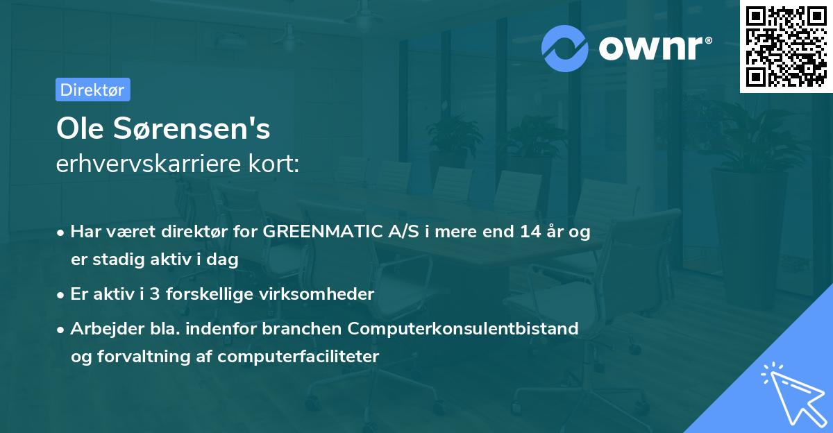Ole Sørensen's erhvervskarriere kort