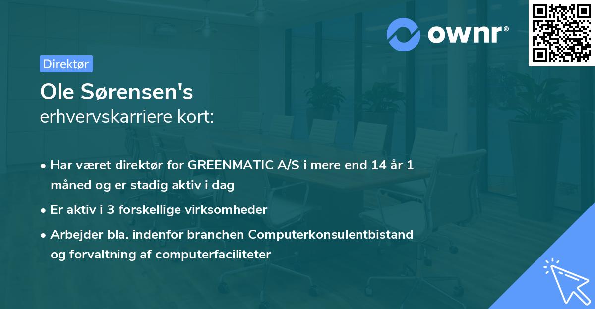Ole Sørensen's erhvervskarriere kort