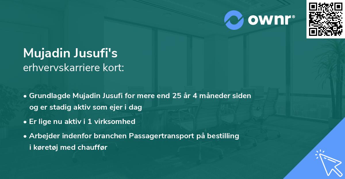 Mujadin Jusufi's erhvervskarriere kort