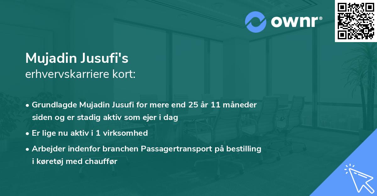 Mujadin Jusufi's erhvervskarriere kort