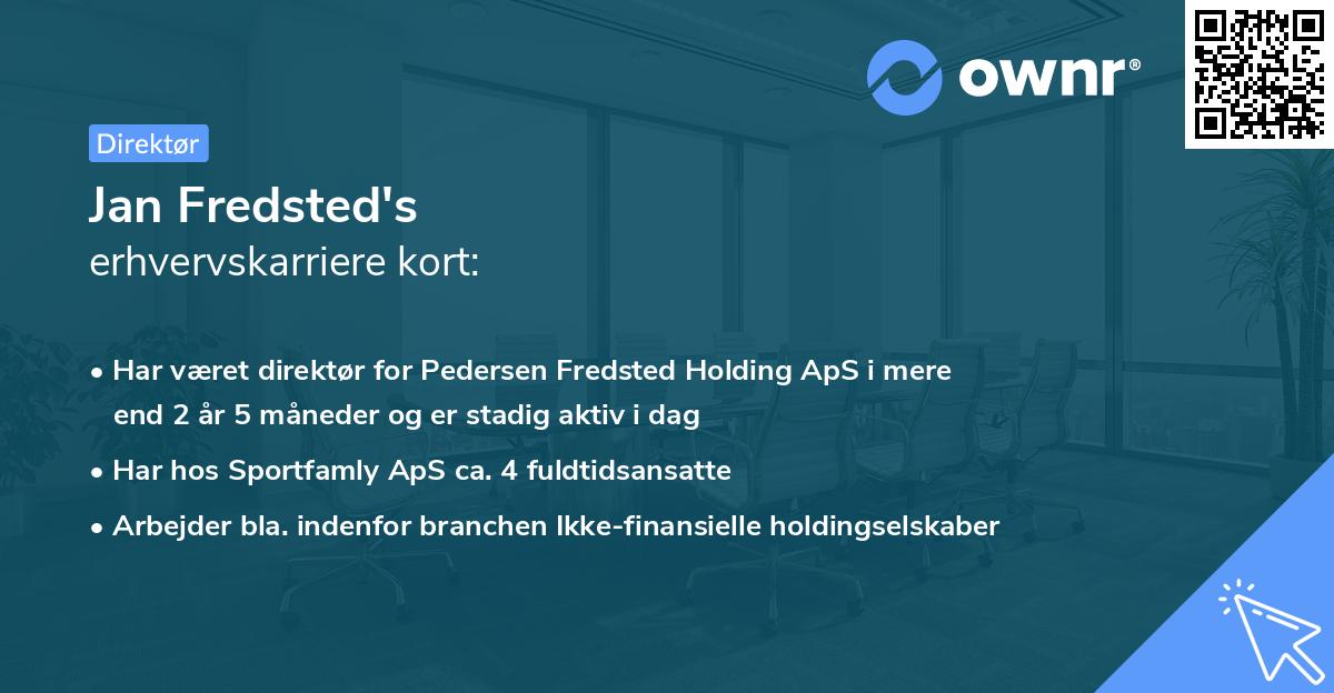 Jan Fredsted's erhvervskarriere kort