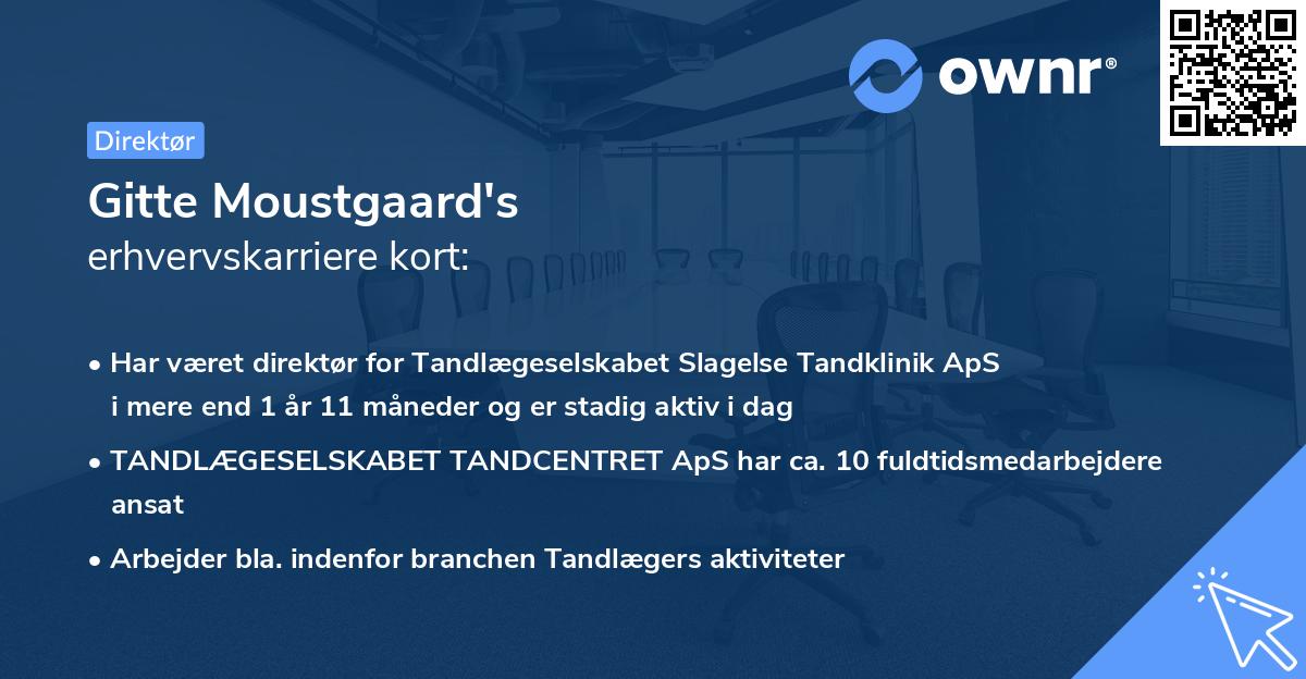 Gitte Moustgaard's erhvervskarriere kort