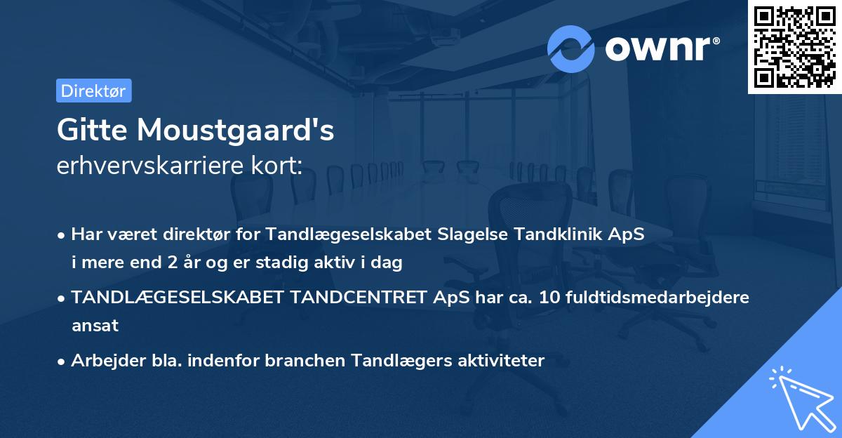 Gitte Moustgaard's erhvervskarriere kort