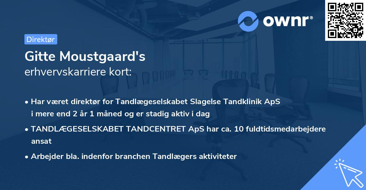 Gitte Moustgaard's erhvervskarriere kort