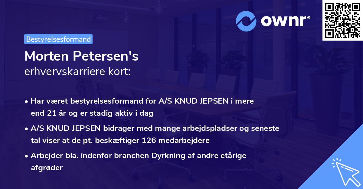 Morten Petersen's erhvervskarriere kort