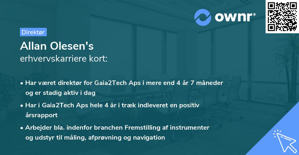 Allan Olesen's erhvervskarriere kort