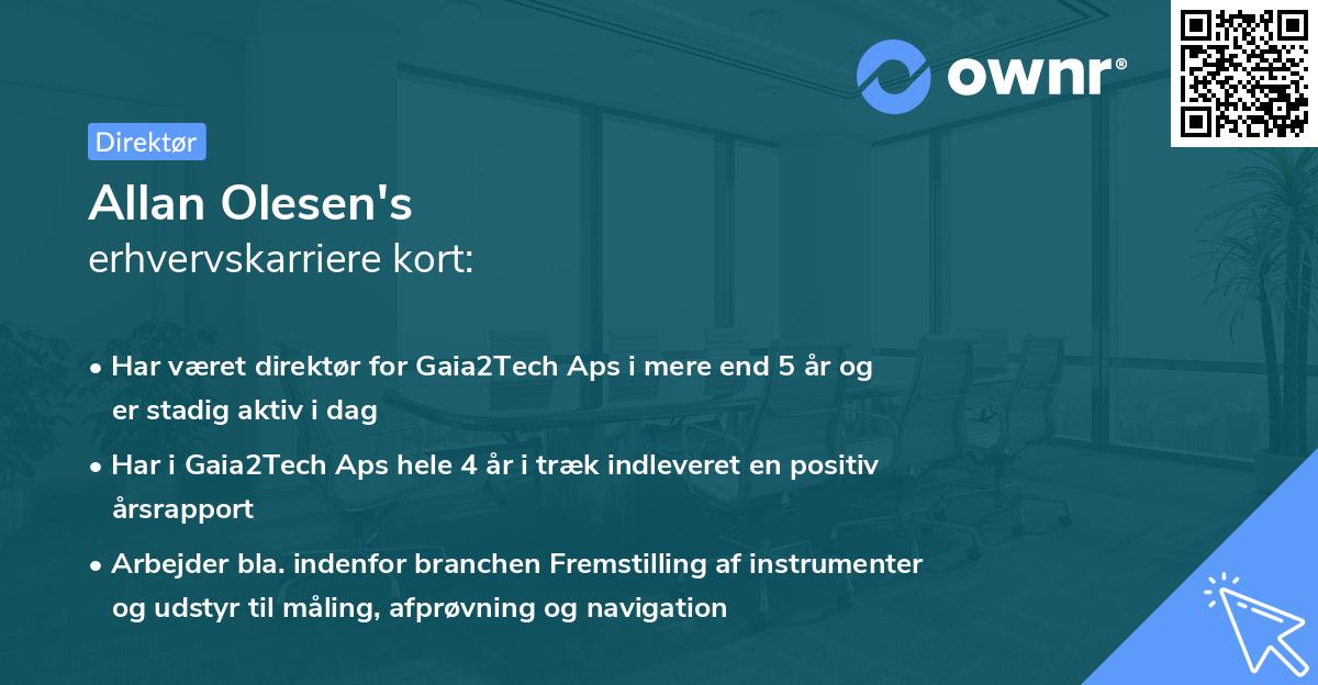 Allan Olesen's erhvervskarriere kort
