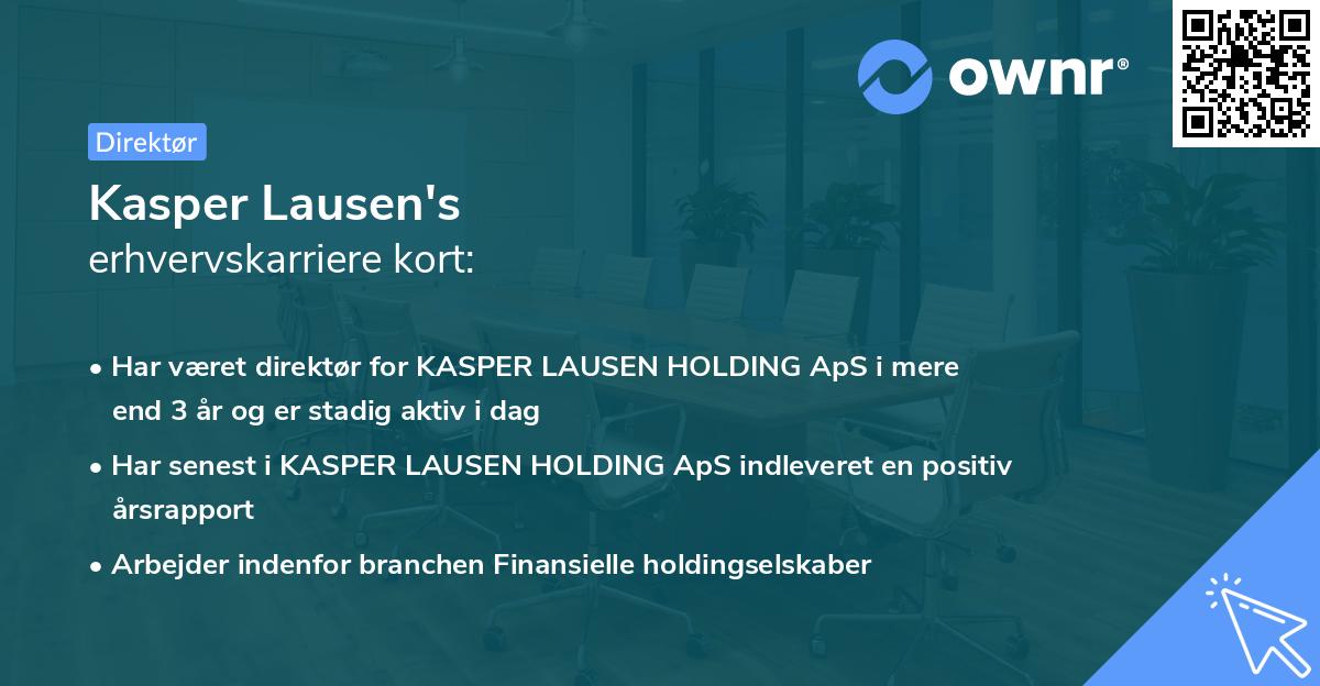Kasper Lausen's erhvervskarriere kort