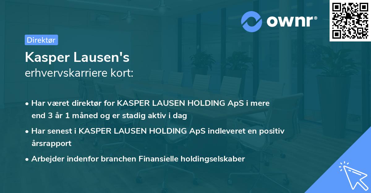Kasper Lausen's erhvervskarriere kort