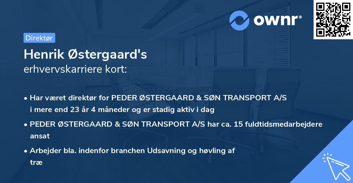 Henrik Østergaard's erhvervskarriere kort