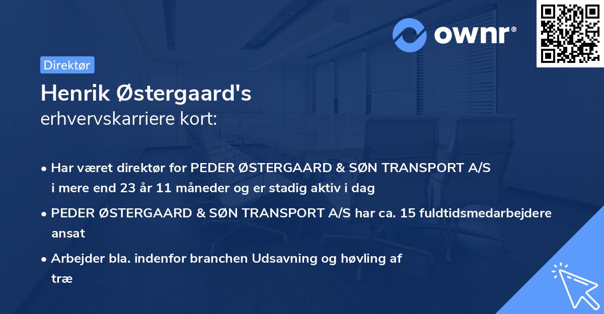 Henrik Østergaard's erhvervskarriere kort