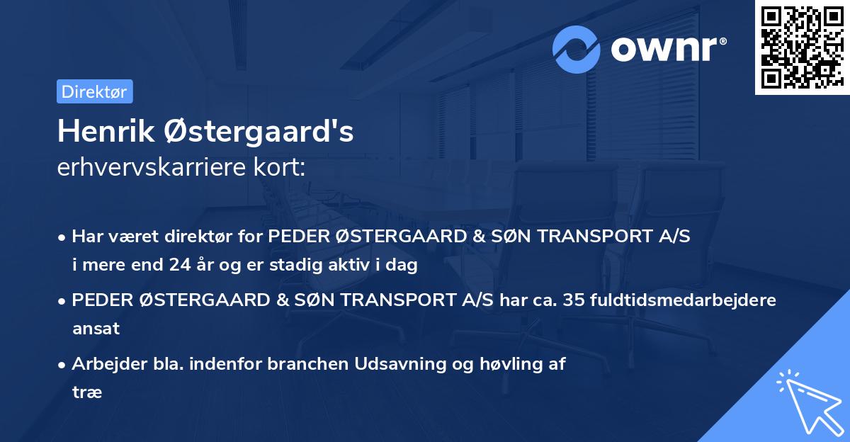 Henrik Østergaard's erhvervskarriere kort