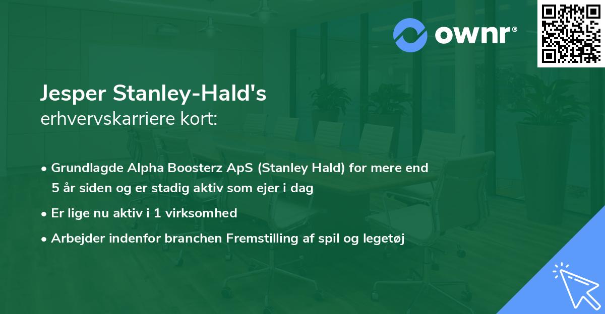 Jesper Stanley-Hald's erhvervskarriere kort