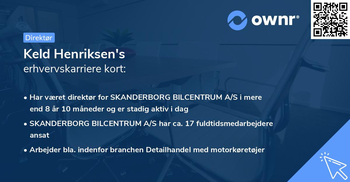 Keld Henriksen's erhvervskarriere kort