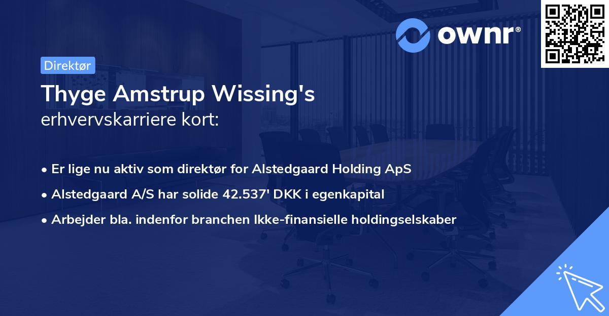 Thyge Amstrup Wissing's erhvervskarriere kort