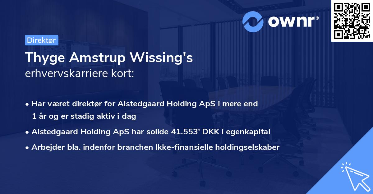 Thyge Amstrup Wissing's erhvervskarriere kort
