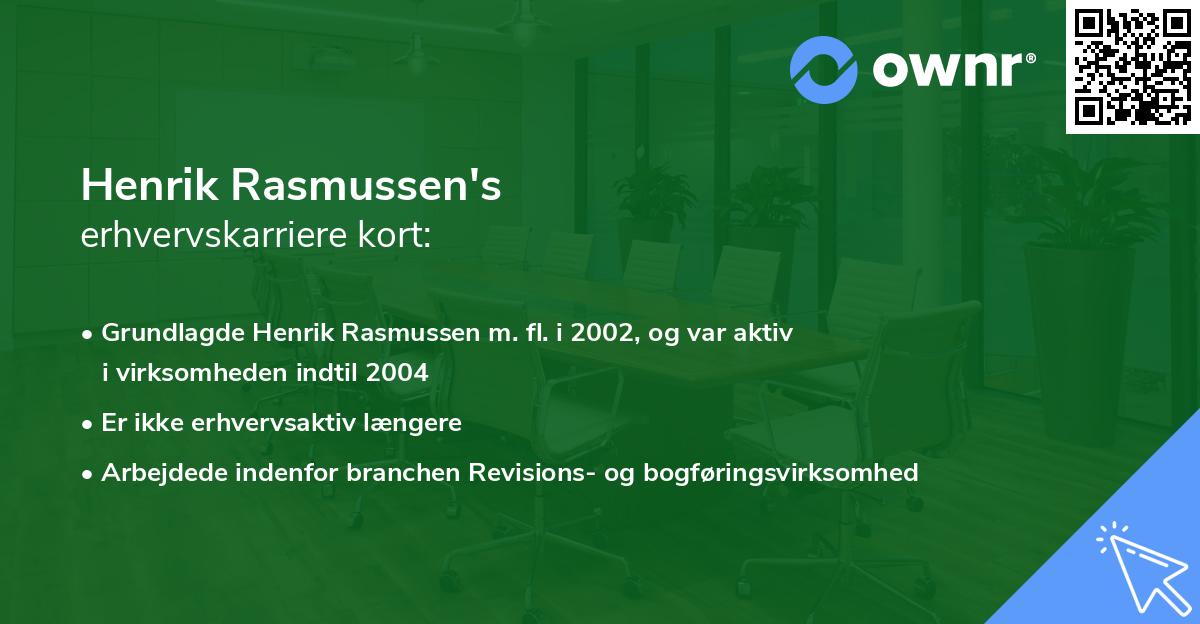 Henrik Rasmussen's erhvervskarriere kort