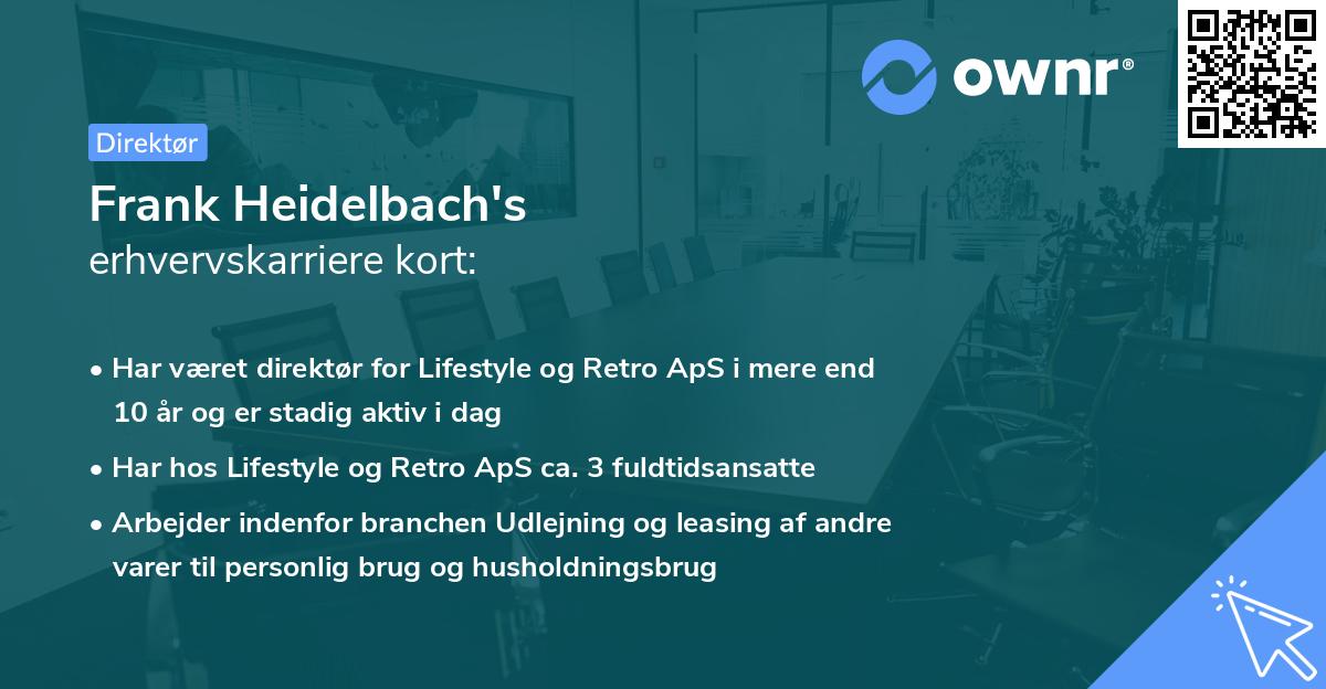 Frank Heidelbach's erhvervskarriere kort