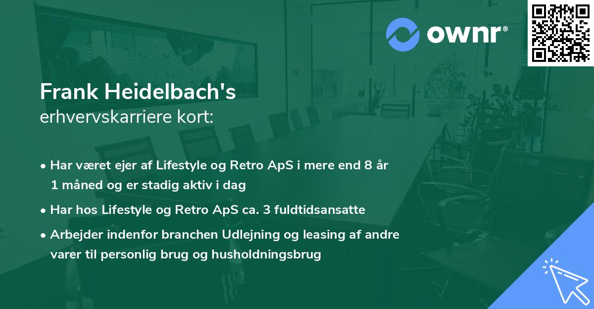 Frank Heidelbach's erhvervskarriere kort