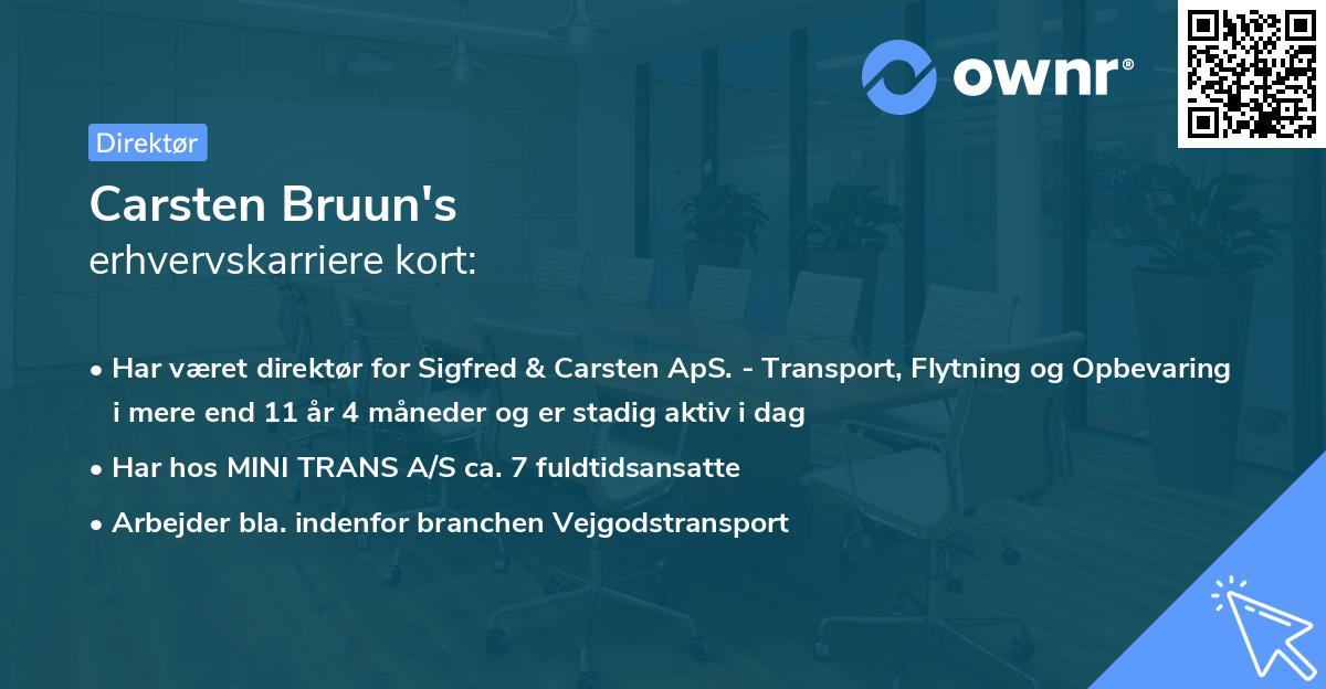 Carsten Bruun's erhvervskarriere kort