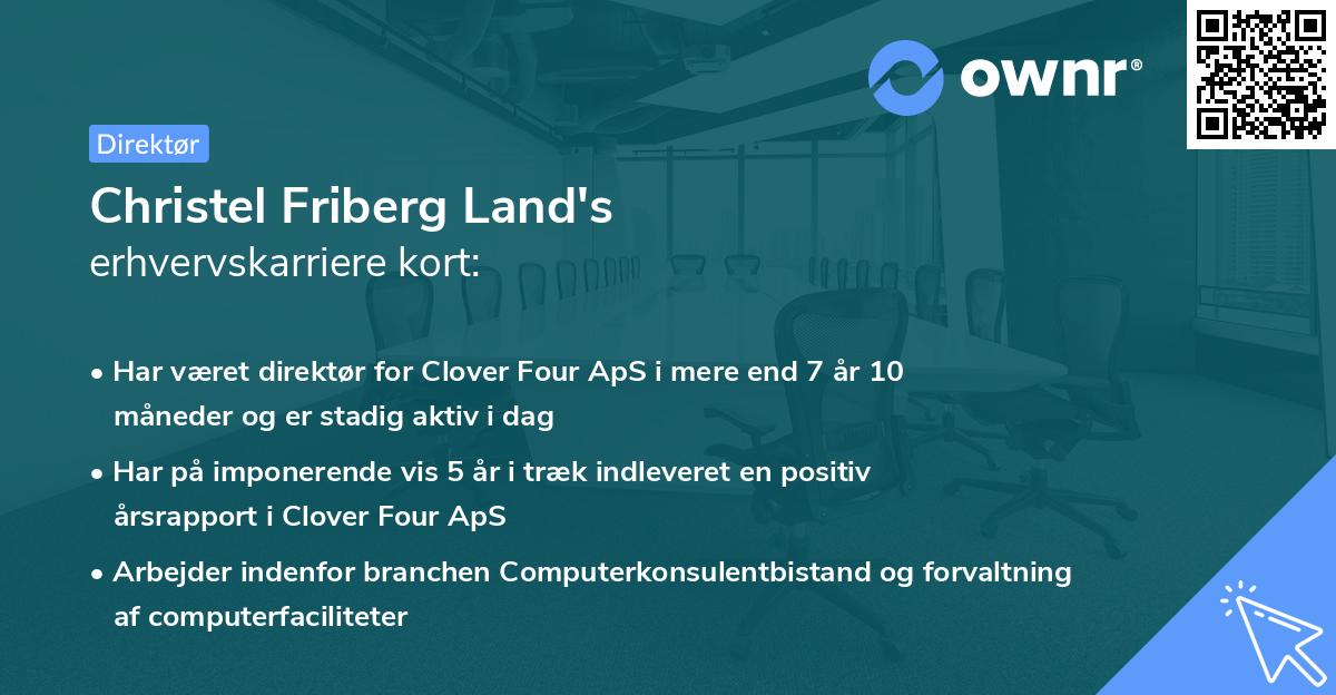 Christel Friberg Land's erhvervskarriere kort