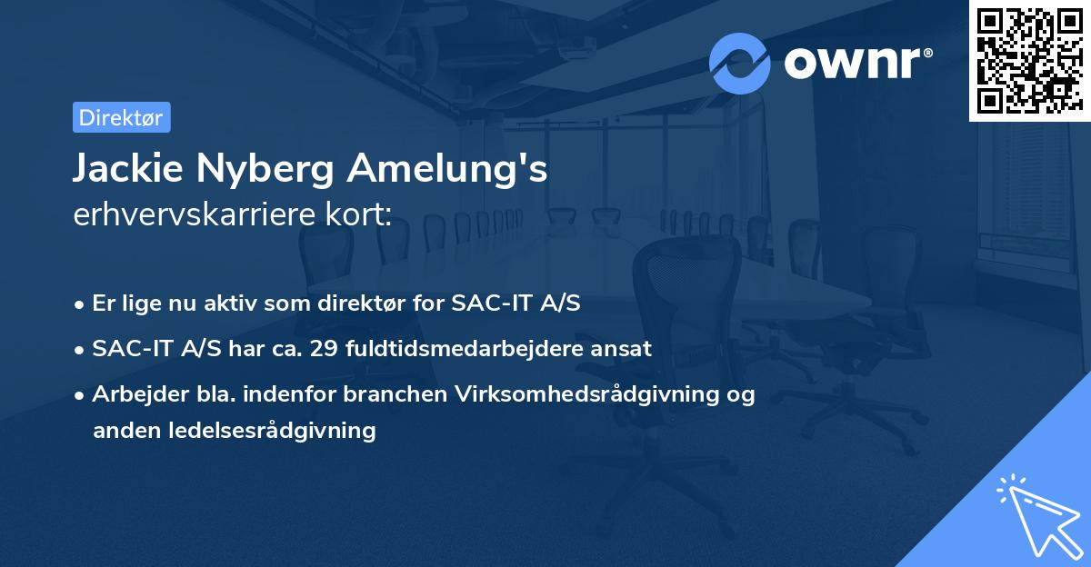 Jackie Nyberg Amelung's erhvervskarriere kort