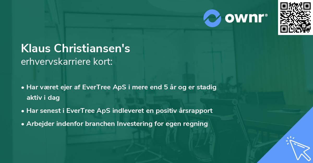 Klaus Christiansen's erhvervskarriere kort