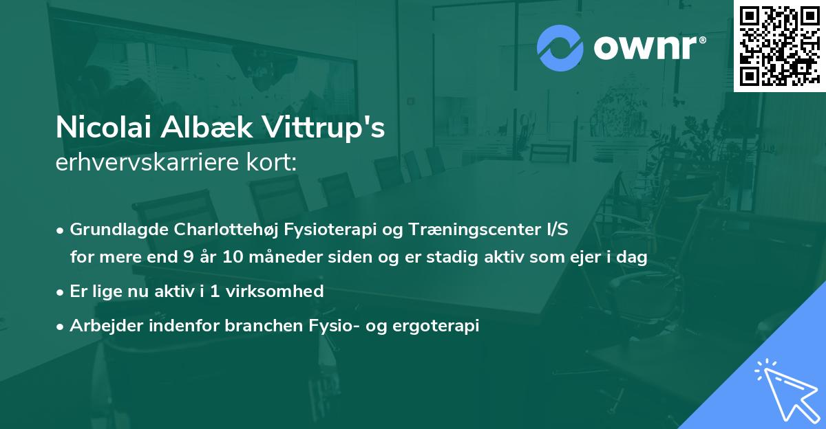 Nicolai Albæk Vittrup's erhvervskarriere kort