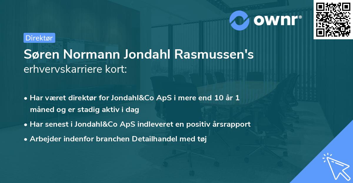 Søren Normann Jondahl Rasmussen's erhvervskarriere kort