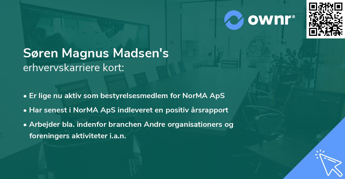 Søren Magnus Madsen's erhvervskarriere kort