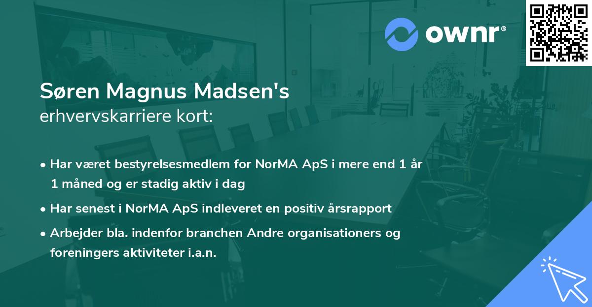 Søren Magnus Madsen's erhvervskarriere kort
