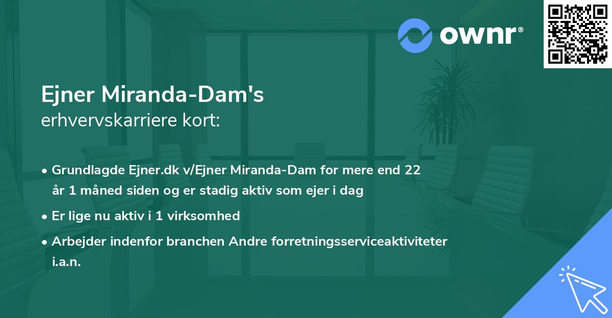 Ejner Miranda-Dam's erhvervskarriere kort