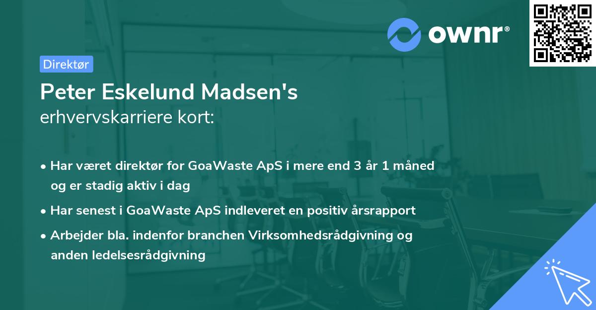 Peter Eskelund Madsen's erhvervskarriere kort
