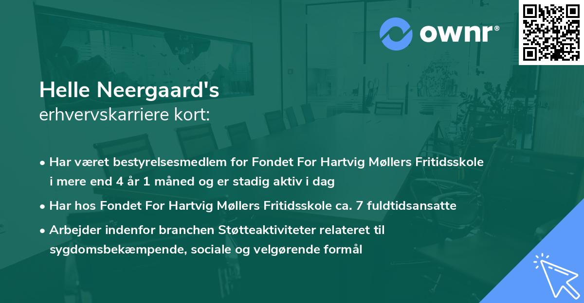 Helle Neergaard's erhvervskarriere kort