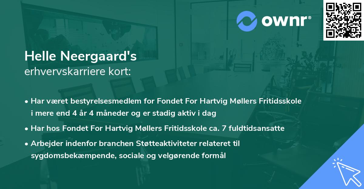Helle Neergaard's erhvervskarriere kort