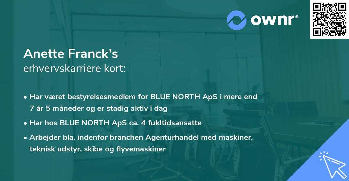 Anette Franck's erhvervskarriere kort