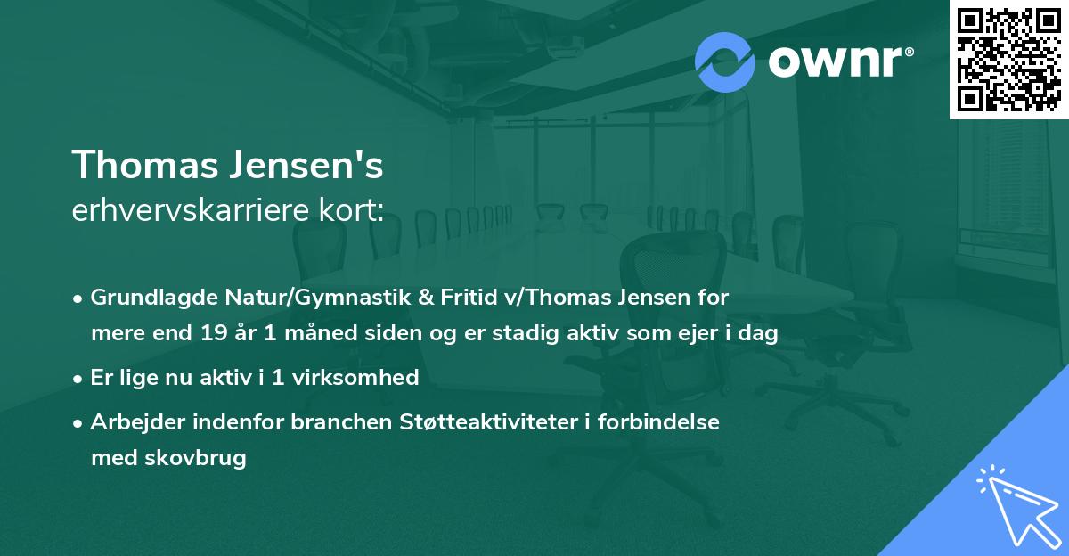Thomas Jensen's erhvervskarriere kort