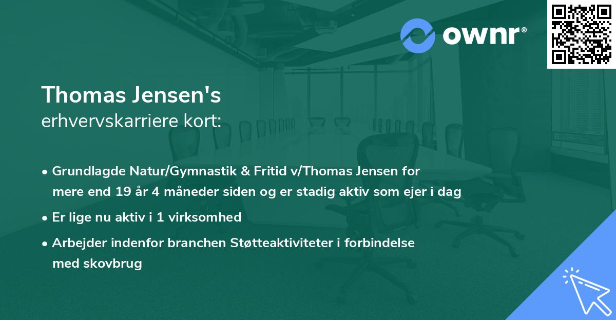 Thomas Jensen's erhvervskarriere kort