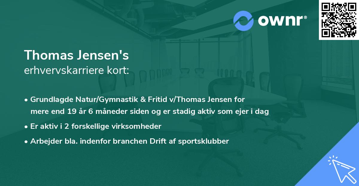 Thomas Jensen's erhvervskarriere kort