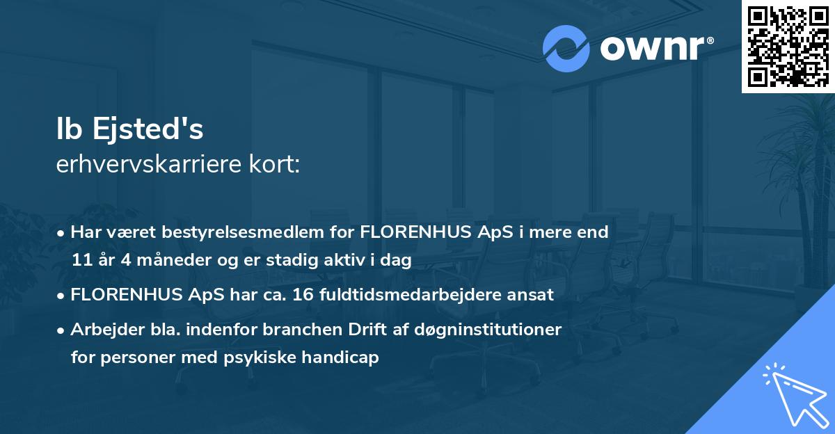 Ib Ejsted's erhvervskarriere kort