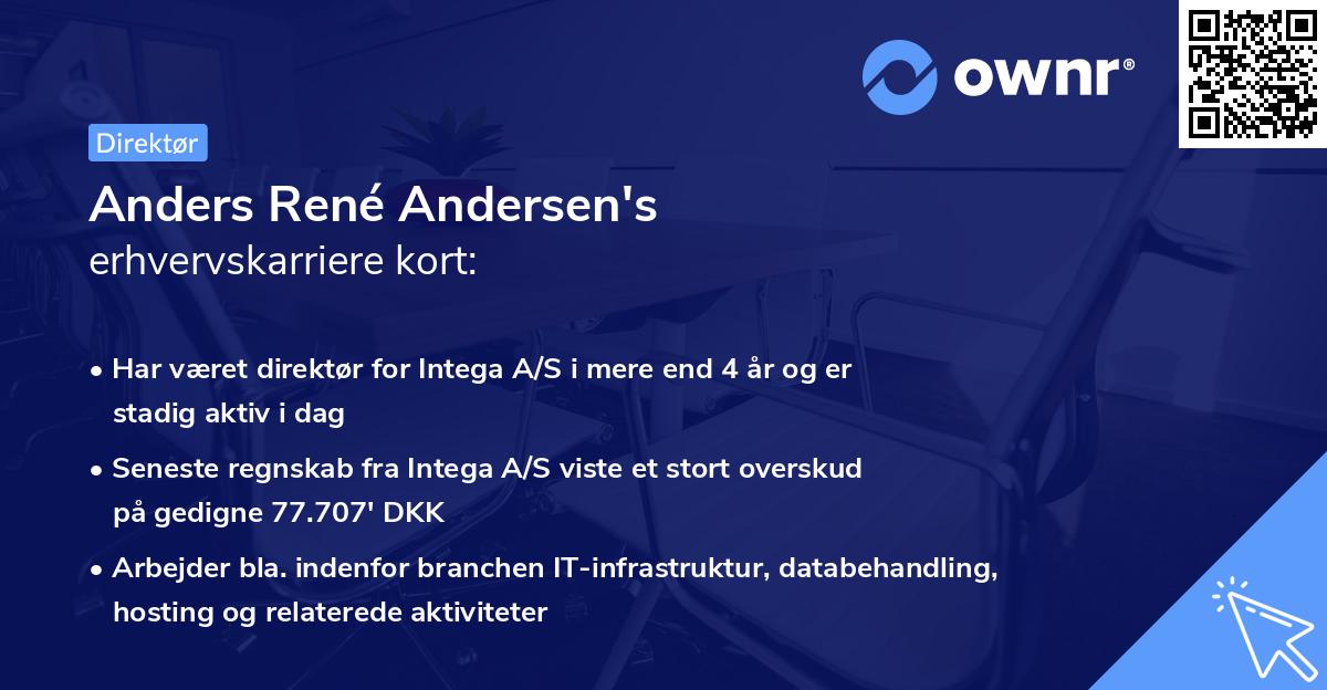 Anders René Andersen's erhvervskarriere kort