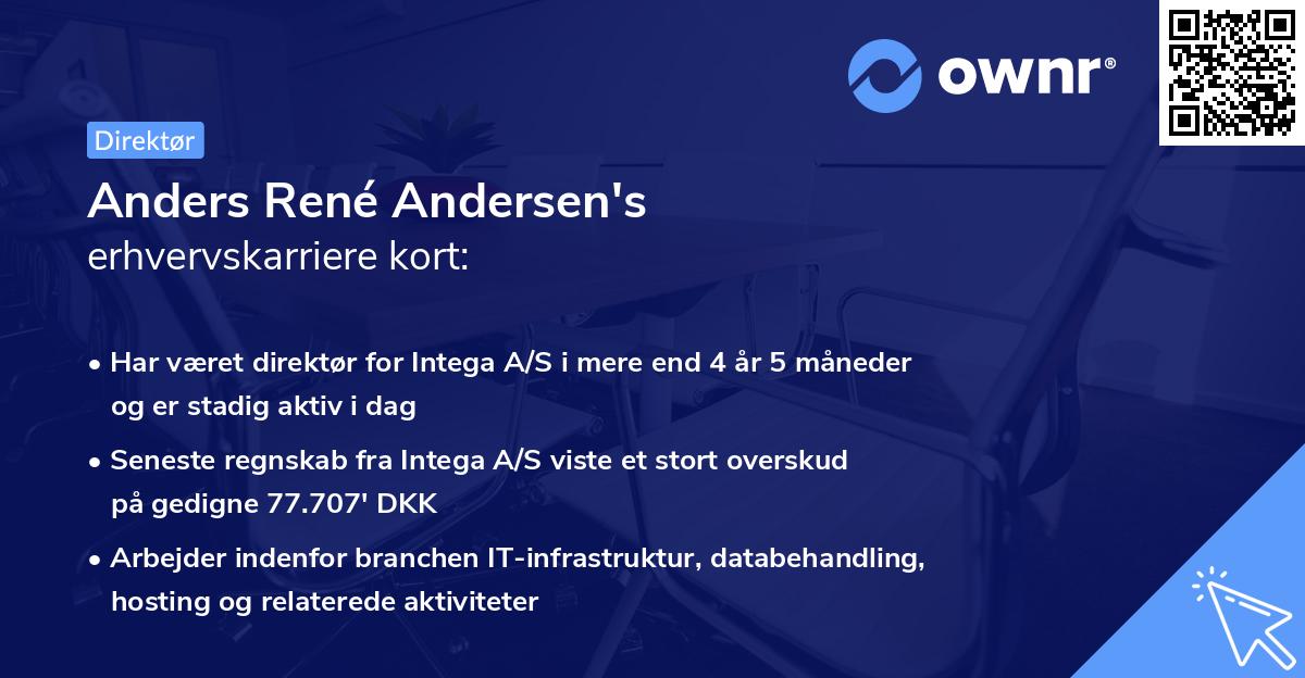 Anders René Andersen's erhvervskarriere kort
