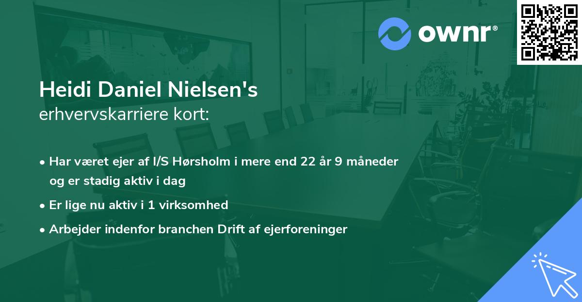 Heidi Daniel Nielsen's erhvervskarriere kort