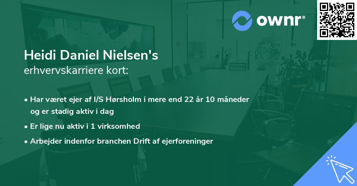 Heidi Daniel Nielsen's erhvervskarriere kort