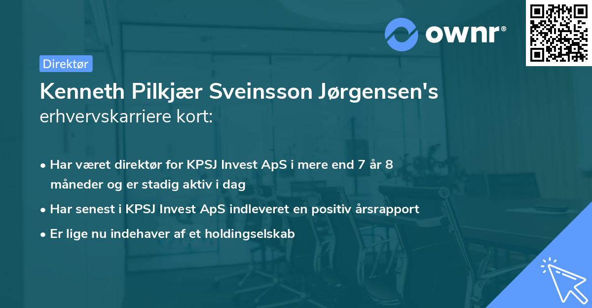 Kenneth Pilkjær Sveinsson Jørgensen's erhvervskarriere kort