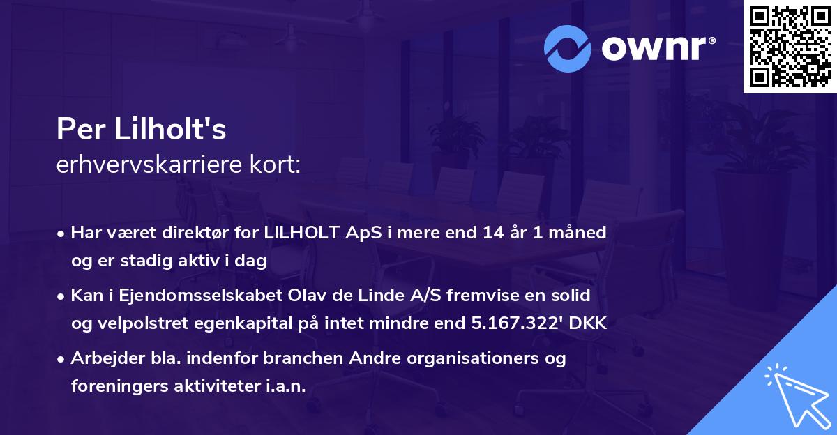 Per Lilholt's erhvervskarriere kort