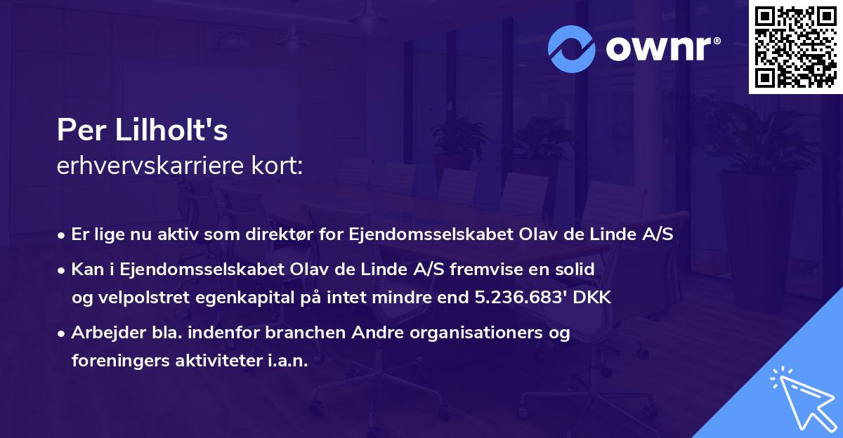 Per Lilholt's erhvervskarriere kort