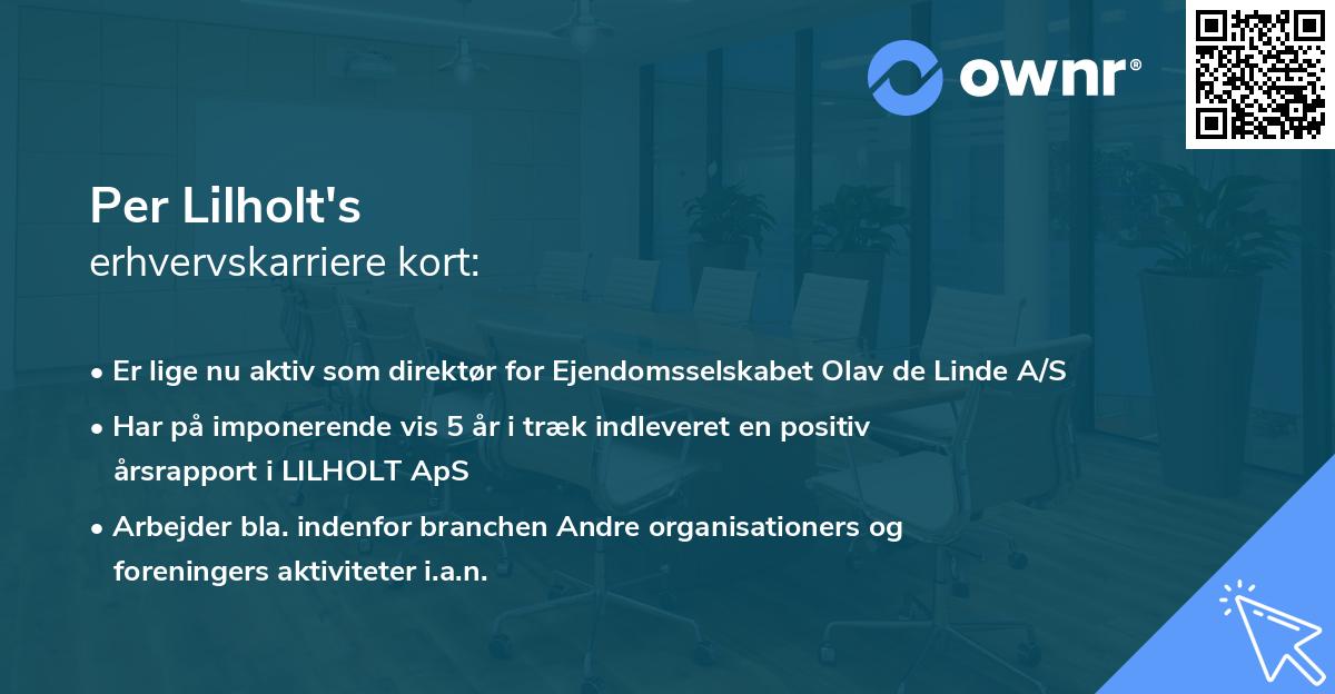 Per Lilholt's erhvervskarriere kort
