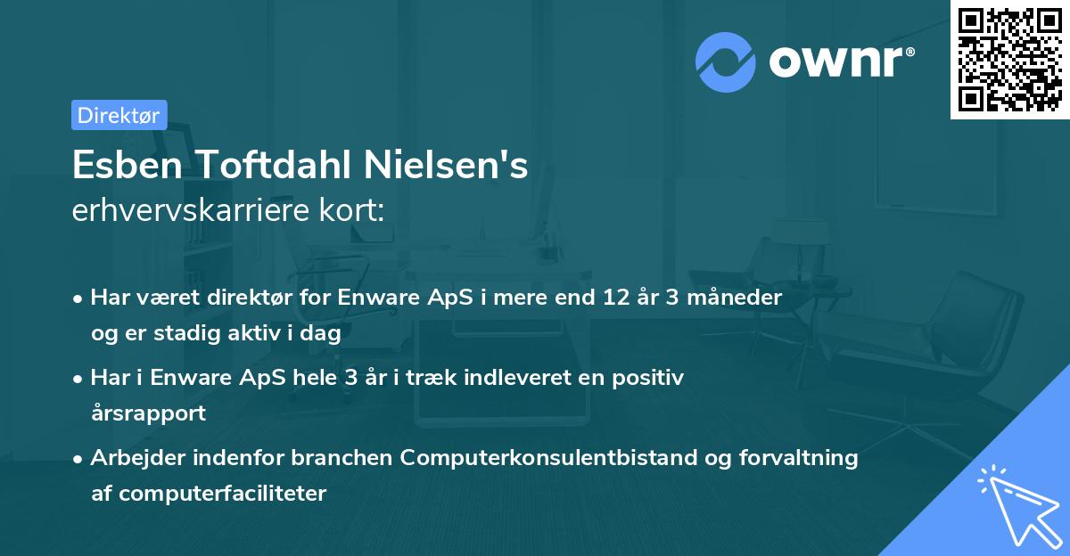 Esben Toftdahl Nielsen's erhvervskarriere kort