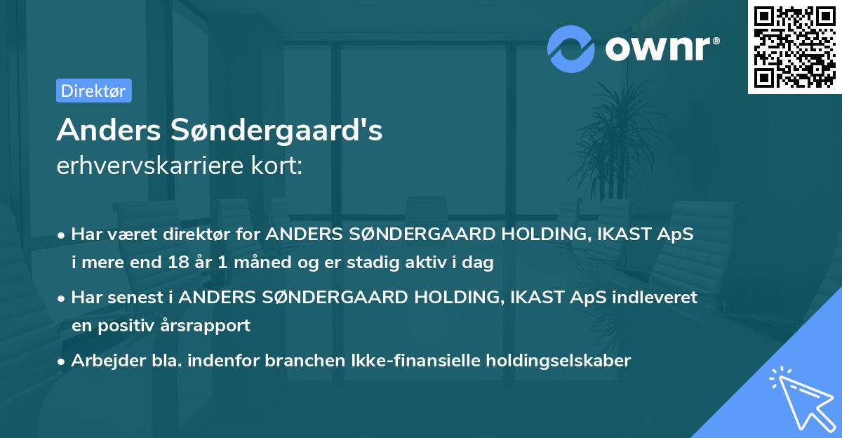 Anders Søndergaard's erhvervskarriere kort